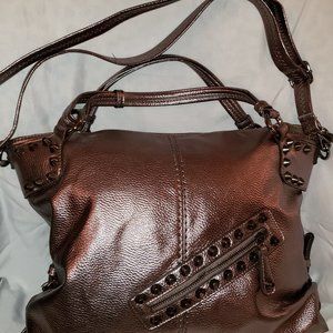Bronze Metallic Shoulder Bag (Large)